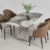Estela Glossy Sintered Stone Dining Table (140cm/160cm/180cm) - Maxi Home Furnishing